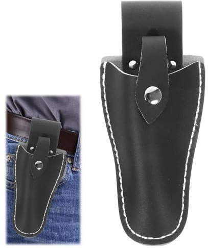 Wjelet Secateurs Holster, Tool Belt Pouch,Portable Garden Pliers Tool Pouch Bag Durable Leather Holster for Garden Pruning Pliers Shears Scissors Leather, Perfect Tool Gift for Men Dad Husband (Black)