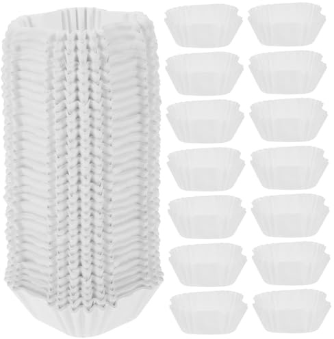 DOITOOL 1000 pezzi Pirottini Quadrati per Muffin in Carta Bianca Resistenti e Non Deformabili per Dolcetti e Cupcake per Uso Domestico e Ristoranti