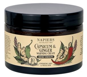 Napiers Capsicum and Ginger Double Strength Warming Cream - Topical Warmer for Muscles and Joints - Enhanced Herbal Extracts with Arnica and Comfrey - 100ml