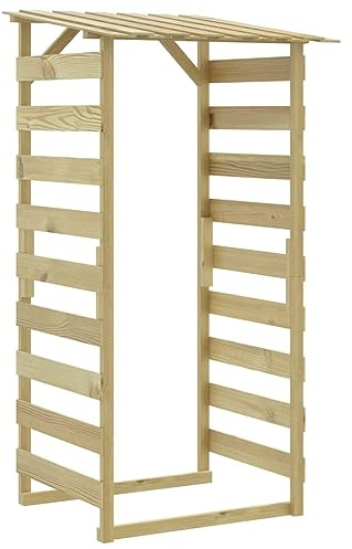 CIOURSTO Pergolas en Pin imprégné avec Toits, Portail de Pergola en Bois pour Extérieur, Jardin, Patio, Terrasse, Arrière-Cour (100 x 90 x 200 cm #04)