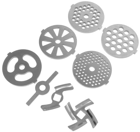 HOMSFOU Cuchillas de Metal para Picadora de Carne 8 Piezas Acero Inoxidable 7mm Redondas y 8,3mm Cuadradas Repuestos para Picadora Uso Doméstico Cocina Hogar