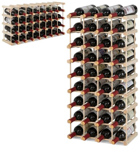 COSTWAY 36 Bottles Wine Rack, Freestanding Drink Display Shelf (Natural)