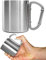 Outdoor Saxx - Robuste Camping-Tasse mit Karabiner-Griff, Edelstahl, 250 ml (silber)