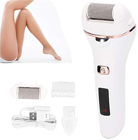 Quita Callos Pies, BateríA De Pantalla Digital 2 Tipos De Cabezal De Molienda Elimina Piel Seca y Endurecida IPX5 a Prueba de Agua Lima Pies Durezas de Pedicura EléCtrica de Callos USB Recargable