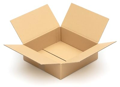 KK Verpackungen Versandkartons 300 x 300 x 100 mm Braun 1-wellig (Außenmaß 306 x 306 x 110 mm) | 50 Stück, Faltkartons Kartons geeignet für Versand als DHL Paket DPD Hermes GLS Paketklasse S (KK125)