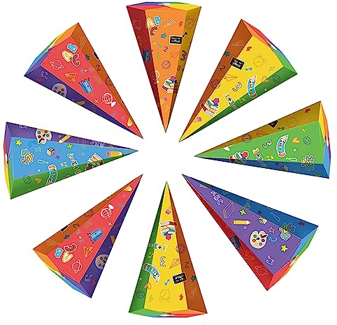 DONGSZQ Geschwisterschultüte,8 Stücke Zuckertüte klein,Faltbare Zuckertüte für die Einschulung zum Schulanfang,Schultüte Mädchen Kleine Schultüte für Kinder Mädchen Party