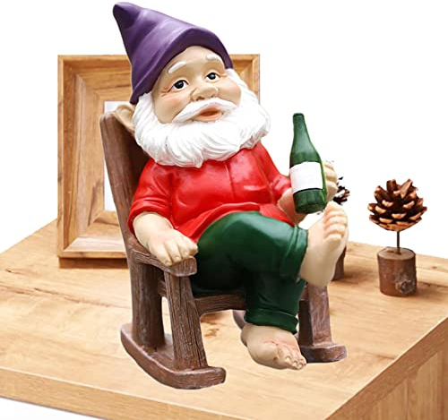 Nain de jardin ivre - Figurines de jardin en résine - Décoration d'extérieur et de cour - Accessoires de jardin de fée