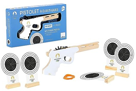 Vilac - Specialutgåva för de olympiska spelen 2024 - bungee-pistol - licensierad leksak - leksak för barn från 5 år - unik leksak - 240500, beige