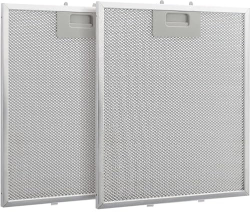Hoquare 2pcs Cooker Hood Filters, Universal Extractor Fan Filters, Metal Mesh Vent Grease Filter, 320 x 260mm Aluminum Cooker Hood Filters Replacement for Kitchen (A)