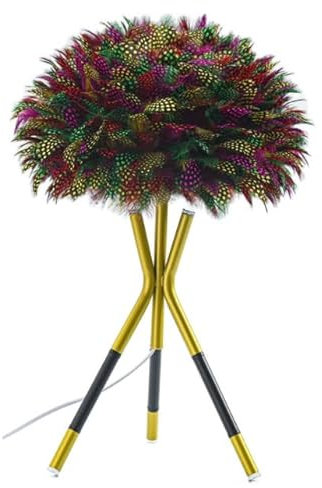 Faucet Multicolor Feather Table lamp with Plug in Modern Feather lamp Bedside Table lamp for Bedroom nightstand lamp Desk Night Light (Size : trichromatic Light) water-tap