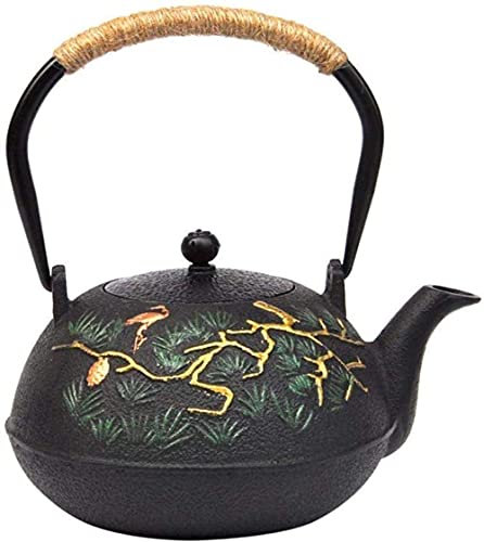 DDKYHU Juegos de té Teteras Tetera de Hierro Fundido Teteras Tetera de Hierro Fundido Songhe Yannian Tetera Tetera Juego de té Tetera de elevación sureña Simple Hecha a Mano 1200 ml