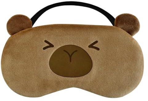 Nette Wasserschwein Schlafmaske Flauschige Tier Augenmaske für Schlaf Reisen Atmungsaktiv Eyeshade Augenabdeckung Augenblende Schlafmaske Kinder Erwachsene