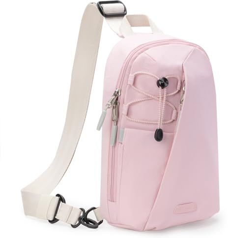 Inateck Sling Bag X-Row, lätt herr axelväska stänksäker bröstväska crossbody bag för vandring, resor, promenader, ROSA, 18.5 cm x 7 cm x 28.5 cm, avslappnad