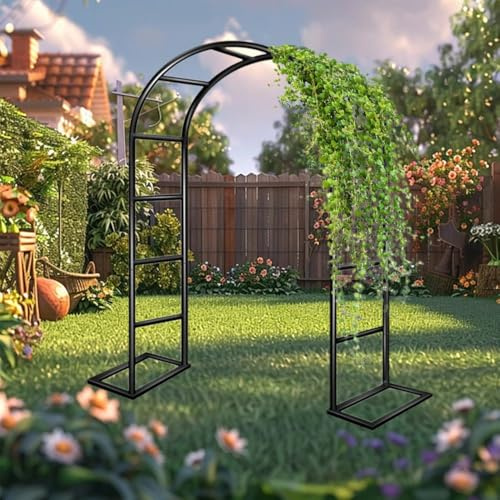 Arco da Giardino per Rose Rampicanti Arco di Nozze in Metallo, Arco Giardino per Piante Rampicanti Supporto per Piante E Decorazioni, Resistente alle Intemperie(Nero,W 140 x H 230 cm)
