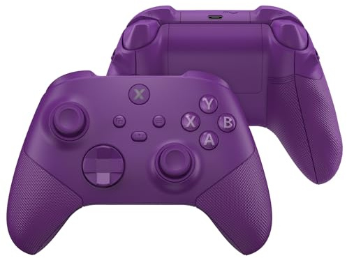 eXtremeRate ASR Version Full Case & Tasten Set für Xbox Series X/S Controller, Custom Faceplate/Backplate/Gummierte Griff Gehäuse/Trigger Stop Mod Kit für Xbox Core Gamepad–Diamond Textur Nebelviolett