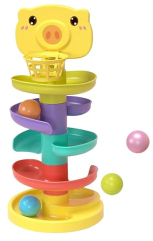 Tower – Jouet Éducatif À Billes Roulantes pour Les Tout-Petits | Tour De Boules Empilables avec Rampes Et Boules | Jouet De Développement De L'apprentissage Précoce pour Bébés Et