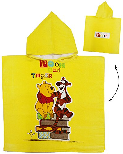 alles-meine.de GmbH Badeponcho - Pooh the Bär - 60 cm * 120 cm - 4 bis 8 Jahre Poncho - mit Kapuze - Handtuch Strandtuch - 100% Baumwolle - Mädchen & Jungen/für Kinder Bad..