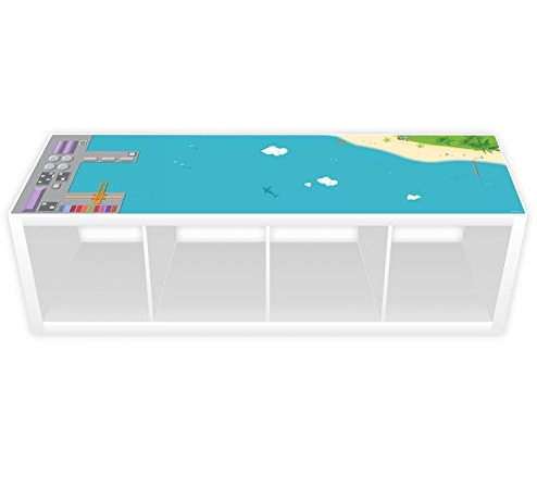 nikima Schönes für Kinder Spielfolie für KALLAX Regal Hafen & Insel 145,5 x 38,5 cm Lang (Möbel Nicht Inklusive)