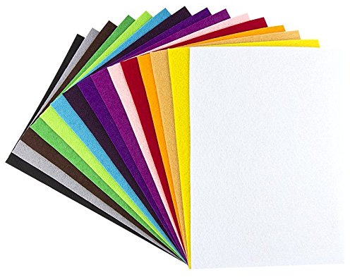 Ideen mit Herz Filz, 2mm stark, DIN A4, 15 Bogen | DIY, Patchwork, Handwerk, Filzstoff, Bastelfilz (15 Farben)