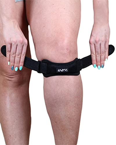 KARM Plus Size Knee Support XXL XXXL 3XL 4XL 5XL 6XL for Obese People - Patella Tendon Knee Strap Brace for Joint Pain, Running, Extra Large Big Legs Women & Men (Plus Size, Black Single)