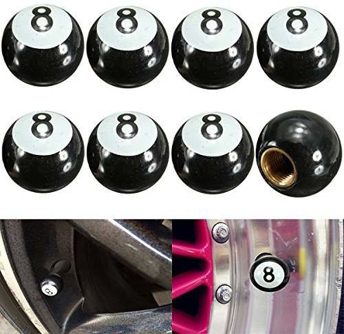 Forspero 8pcs Universal Car Truck Motor Bike Pool 8 Ball Tire Air Valve Stem Caps Wheel Rim Caps Bolt