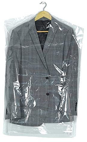 RINTATI 30 Pack Clear Plastic Clothes Covers 35.4inch Dry Cleaning Hanging Dust Proof Garment Bags for Home Storage Clothing Stores & Dry Cleaners.