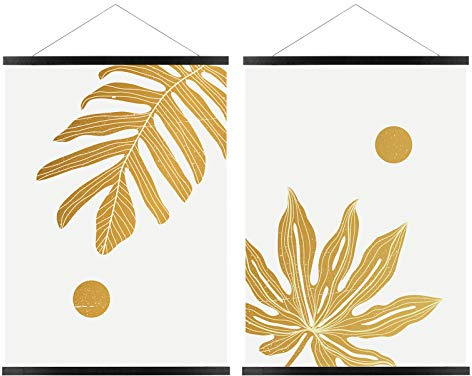 FALAMON 2 Pack Magnetic Poster Hanger Frame, 18x24 18x12 18x18 Magnet Poster Frame Hangers for Hanging Posters, Prints, Photos, Pictures, Maps, Scrolls, and Canvas Artwork (Black, 18)