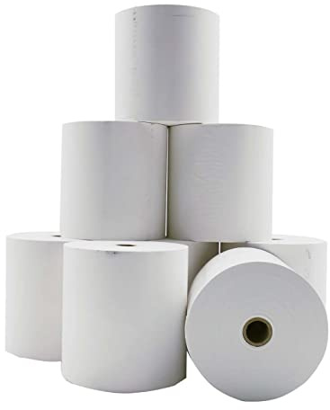 Rollo Papel Térmica para Cajas 80x80x12cm para Impresoras TPV,Sin Bisphenol A (8 unidad)