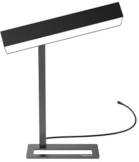 DAYVIA Lampe de Luminothérapie LED SUNDESK, Simulation de la Lumière du Jour, 3 Niveaux d'Intensité Ajustables, Tête Pivotante, 33x36x10cm Noir, Agréement CE Médical et Fabrication Française