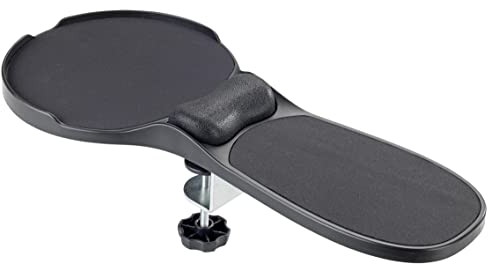 Maximex Tisch-&Armlehnen-Mauspad - Ergonomische Handgelenkauflage mit Handballenpolsterung, Thermoplast, 48 x 3.5 x 21.5 cm, Schwarz