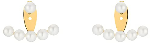 Heideman Ohrringe Frida Damen aus Edelstahl gold farbend poliert Ohrstecker für Frauen mit Perle weiss vergoldet