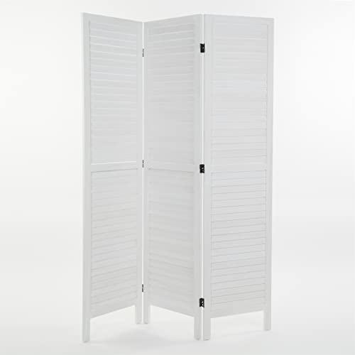 DESIGN DELIGHTS PARAVENT Cottage | Legno, 170x40cm (HxP) | Schermo Fatto di Rami di salice, divisorio per Ambienti, Parete divisoria, Muro divisorio | Colore: Bianco