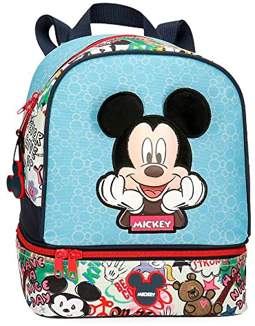 Disney Mickey Be Cool Mochila Porta merienda Azul 23x28x13 cms Poliéster 8,37L