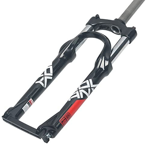 KANGXYSQ Federgabel 24 Zoll Aluminiumlegierung MTB Fahrrad 1-1/8 '' Gerades Rohr Pneumatisch Stoßdämpfer Scheibenbremse Reise 100mm (Color : Zwart, Size : 24 inch)