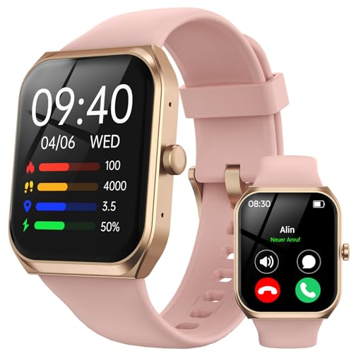 TUYOMA Smartwatch Donna - 1.91 Orologio Smart Watch con Chiamate, 112+ Modalità Sportive, IP68 Impermeabile, Monitoraggio Sonno/Cardiofrequenzimetro/Donne Della Salute, Gaming, per Android/IOS