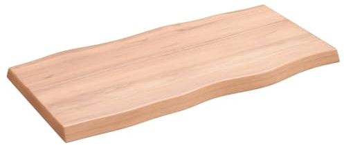 TJROO Tischplatte Hellbraun 80x40x4 cm Massives Eichenholz Deckplatte Holzplatten Schreibtischplatten Esstiach Esstisch Holz Tischplatten Tabletop Esstischplatte Möbelplatten