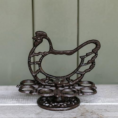 BURLOE Eierkörbe ​Gusseisen, Eierhalter Für Arbeitsplatte Küche Esszimmer Organisation Stroage Dsiplay Eierkorb Eierbecher Eierständer Huhn Form Eierbehälter Ostern,1