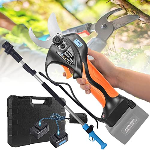 Tijeras de podar inalámbricas de 16,8 V, podadora de árboles extensible, tijeras de podar eléctricas, diámetro de corte de 32 mm, tijeras de podar eléctricas para jardín, para baterías, pantalla