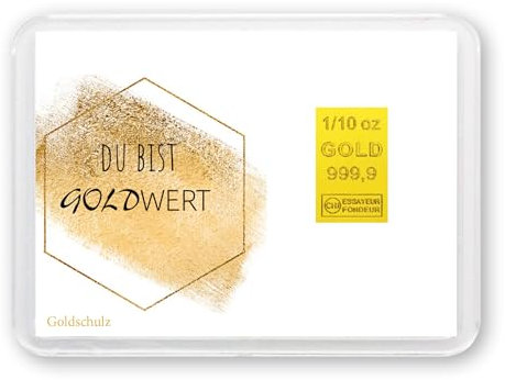 Goldschulz Goldbarren 3,01 Gramm 1/10 OZ Motivbox - Goldwert - Geschenk + Echtheitszertifikat