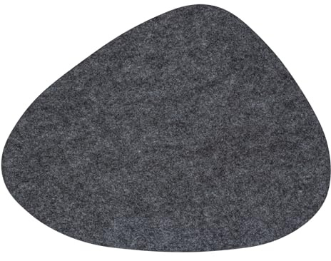 Designer Tischset Grau aus Filz - Oval | 40x34 cm I Hitzebeständig I 8er Platzset mit Untersetzer, Tischsets, Platzdeckchen I Tischdeko Winter/Sommer