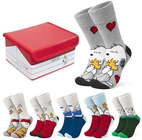 Peanuts Snoopy Calzini Donna e Ragazza, EU 35-41, Pacco da 6 Calzini Morbido Comodo e Traspirante, Idea Regalo per Donne