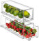 Organizer per frigorifero e cassetto, confezione da 2 scatole impilabili trasparenti per riporre alimenti, contenitori per cucina, frigorifero, congelatore e organizer per cosmetici