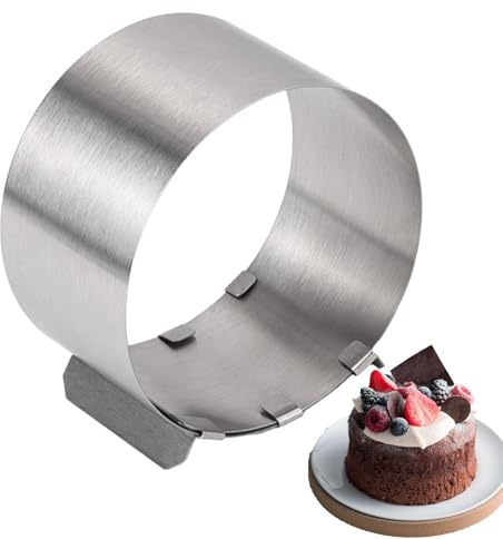 Tortenring Edelstahl Backring Verstellbar Kuchenring Rund Backring Tortenring Backform Backrahmen Rund Zum Backen Und Dekorieren Tortenform Für Die Einfache Zubereitung Von Creme,Schicht Motivtorten