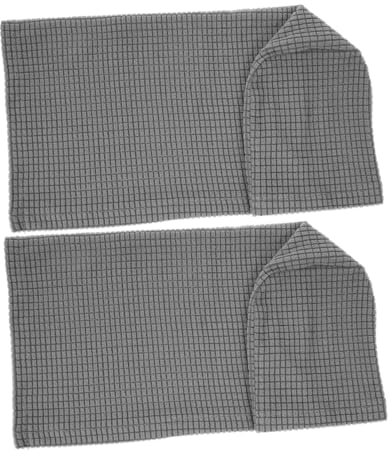 GOOHOCHY 2 Stück Sofa Armlehnenbezüge Aus Stretch-Fleece Bezug Für Couch Und Sessel rutschfest Hellgrau Möbelarmschoner Für Wohnung Und Büro