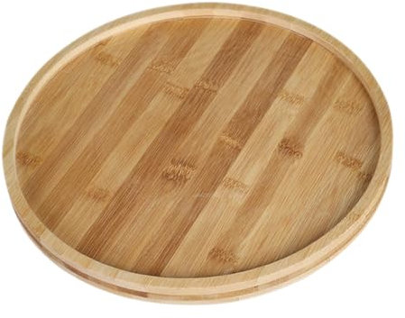 KICHOUSE Holz Drehbare Tortenplatte Mit Rotationsbasis Rustikaler Kuchenteller Für Desserts Kekse Und Snacks Bei Familienfeiern Und Festen