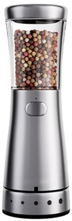 Mulino per sale elettrico, macinapepe per sale, macinapepe regolabile, macinacaffè per sale ricaricabile, macinapepe da cucina, tritapepe elettrico ricaricabile con ingranaggi regolabili per