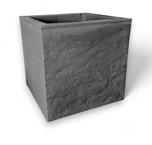 Pincho Jardinera Decorativa Grande para Interior y Exterior - Macetero Efecto Piedra de 30x30x30 cm, Ideal para Plantas Naturales y Orquídeas, Macetas Decorativas Modernas, 1 Unidad