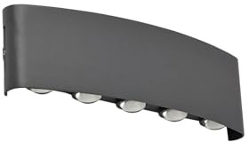 Lindby LED Wandleuchte außen Ithan (spritzwassergeschützt (Modern) in Schwarz aus Aluminium (5 flammig,) - Außenwandleuchten Wandlampe Led Außenlampe Outdoor für Außenwand/Hauswand