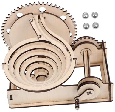 SUPVOX 1 Set Wooden Puzzle Hand Cranking Rolling Beads Game for Safe and Mechanical Puzzle Smoothly Polished for Engaging Educational Fun