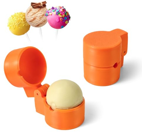 MITCHENIFY 2 PCS Round Cake Pop Mold Shapes Press Set, 3D Printed Sphere Circle Cake Pop Cutter and Pusher, Baking Tools Accessories for Home Baking, Birthday Parties, Wedding Desserts
